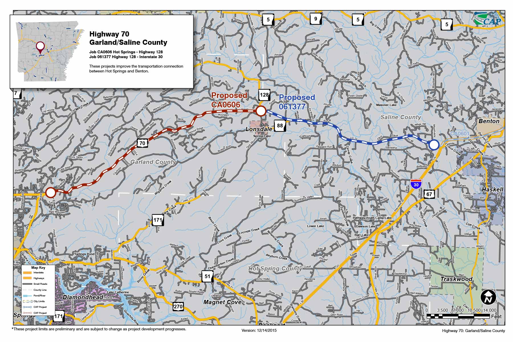 Highway 70 Garland/Saline County Connecting Arkansas Program